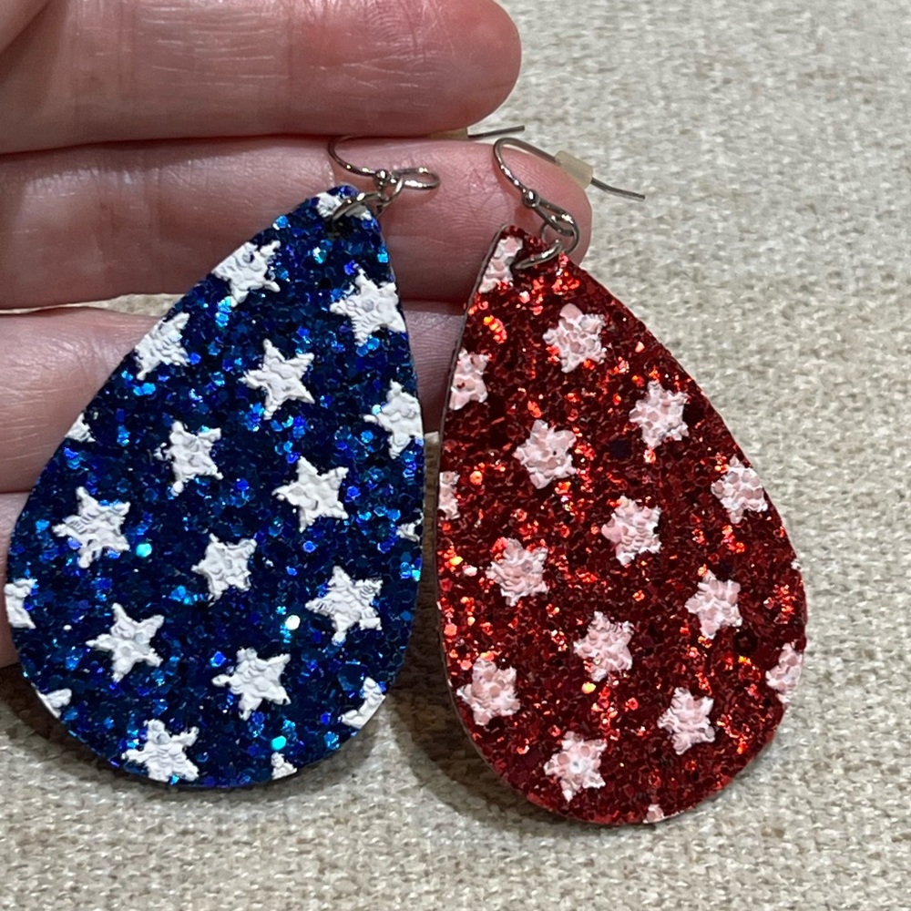 4th of July Teardrop Earrings